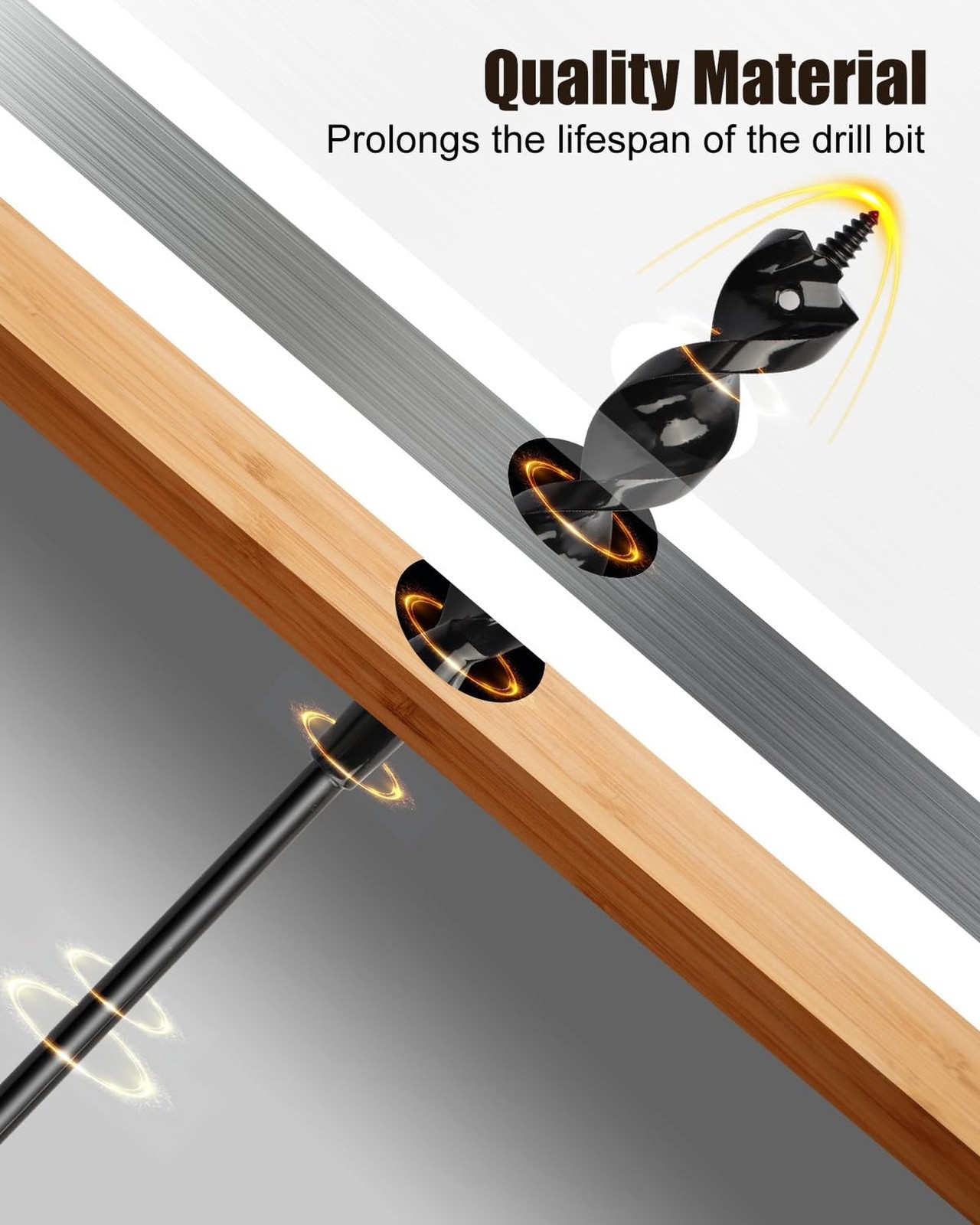 Flexible Drill Bit for Wire Pulling, 3/4 Inch x 54 Inch Extended Installer Dr...