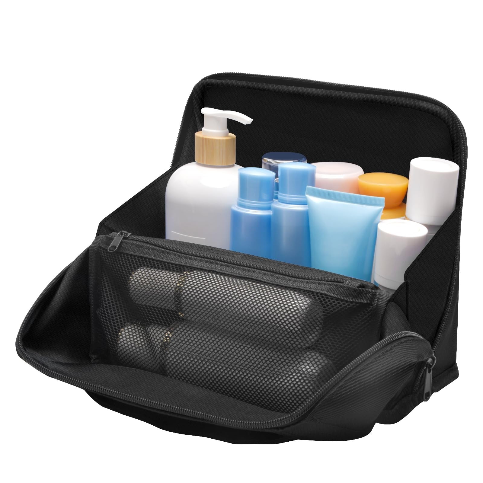 Lermende Travel Toiletry Bag for Men, Makeup Bag Toiletry Bag, Wide-open Pouc...