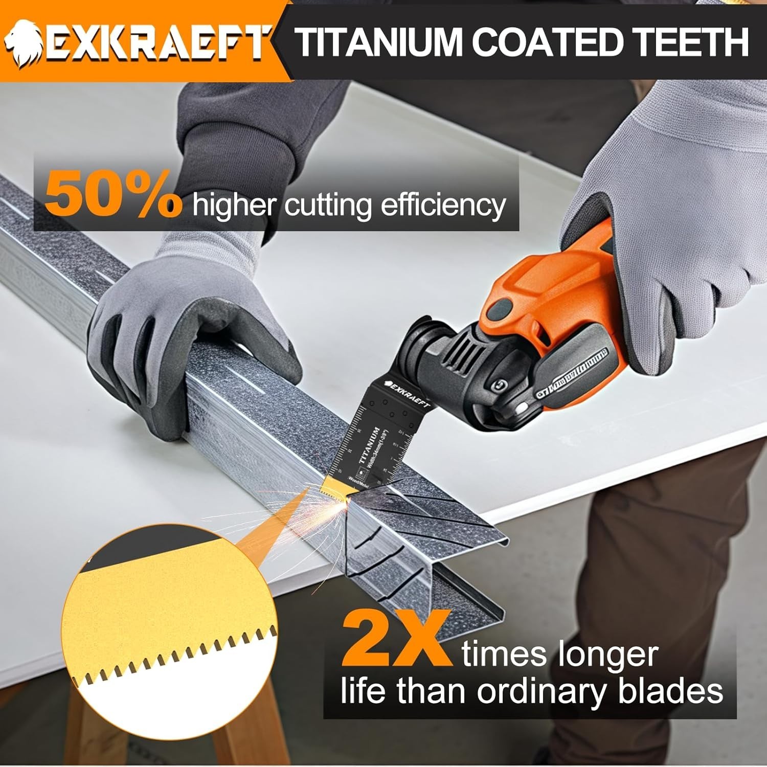 18 PCS Titanium Oscillating Tool Blades Metal Cutting, Universal Multitool Blade