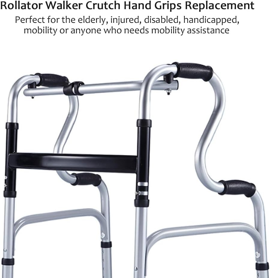 Crutch Hand Grips for Rollator Walker Replacement - Elderly & Disabled black