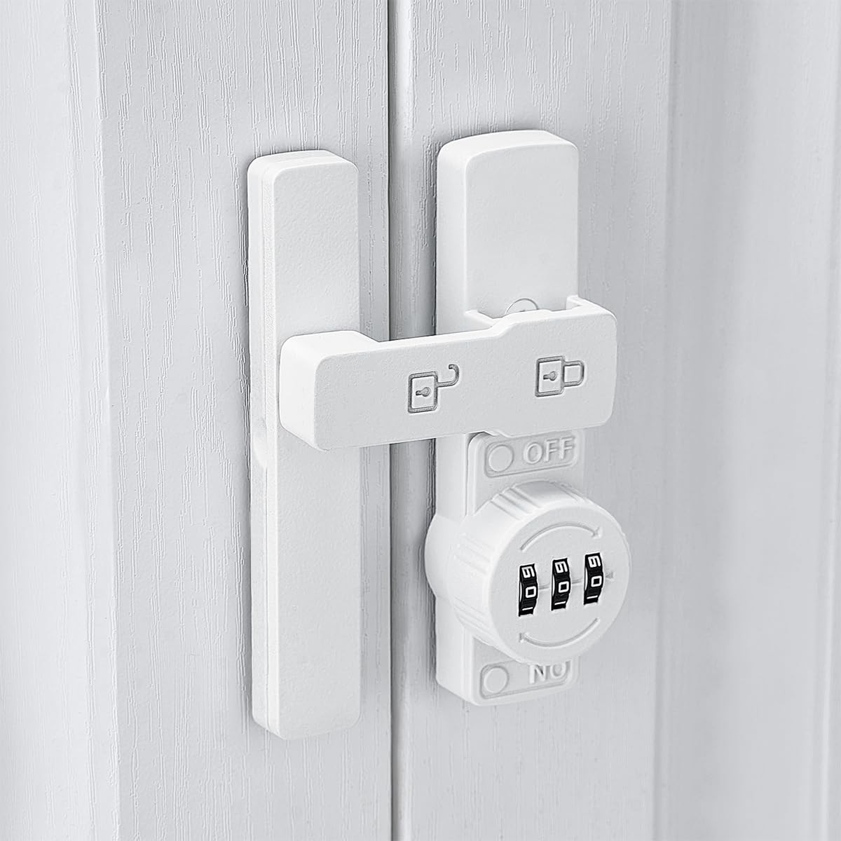 INIRET White 180 Degree Barn Door Lock,Mechanical Password 180 Degree_White