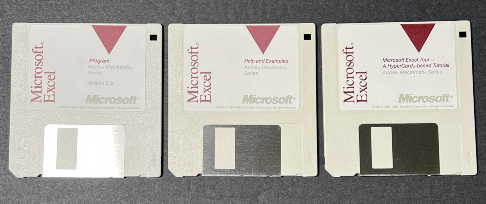 Microsoft Excel Version 2.2 for Mac (1989) Install Floppy Set Vintage 3.5 Disks
