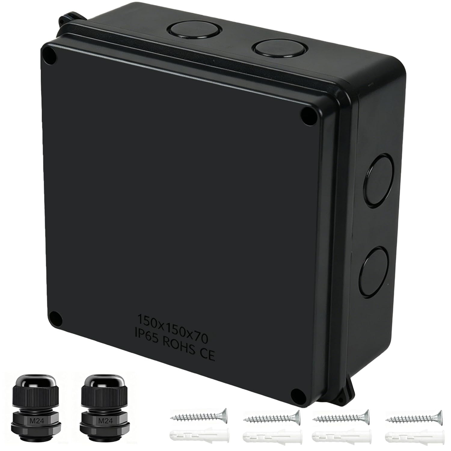 Junction Box, IP65 Waterproof Dustproof Electrical Box ABS Project Case with 2 M