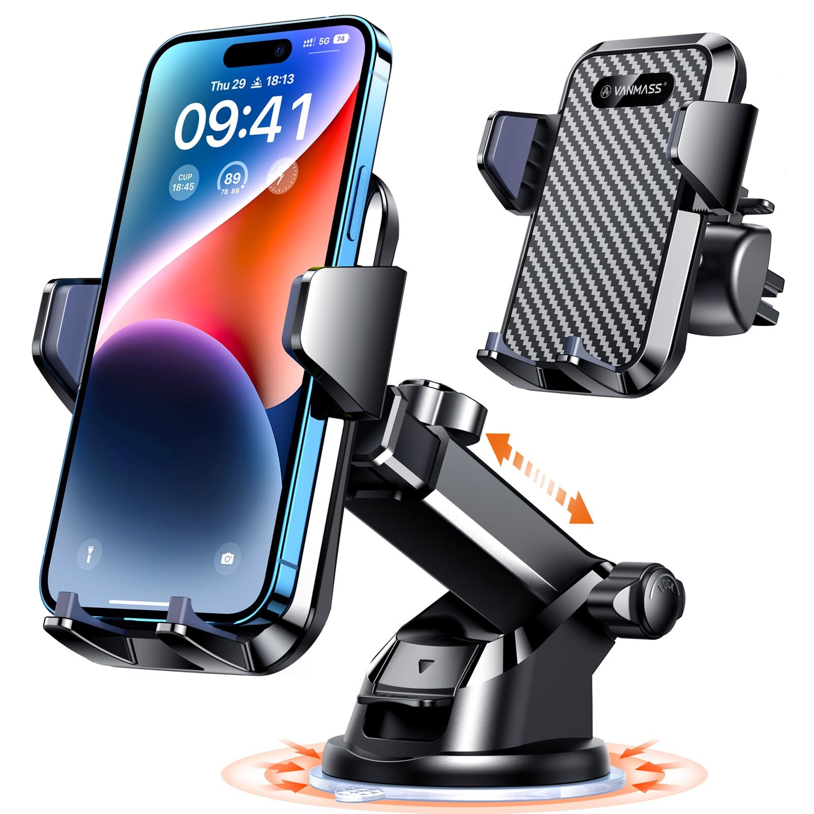 85+lbs Strongest Suction & Military-grade Ultimate Car Phone Mount Patent