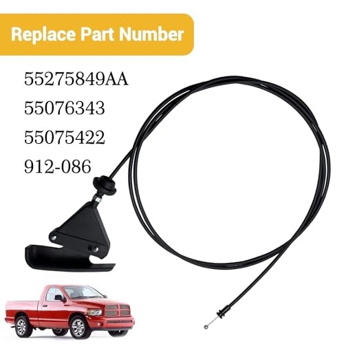 912-086 Hood Release Cable & Pull Handle Compatible with Dodge Ram 1500 2500