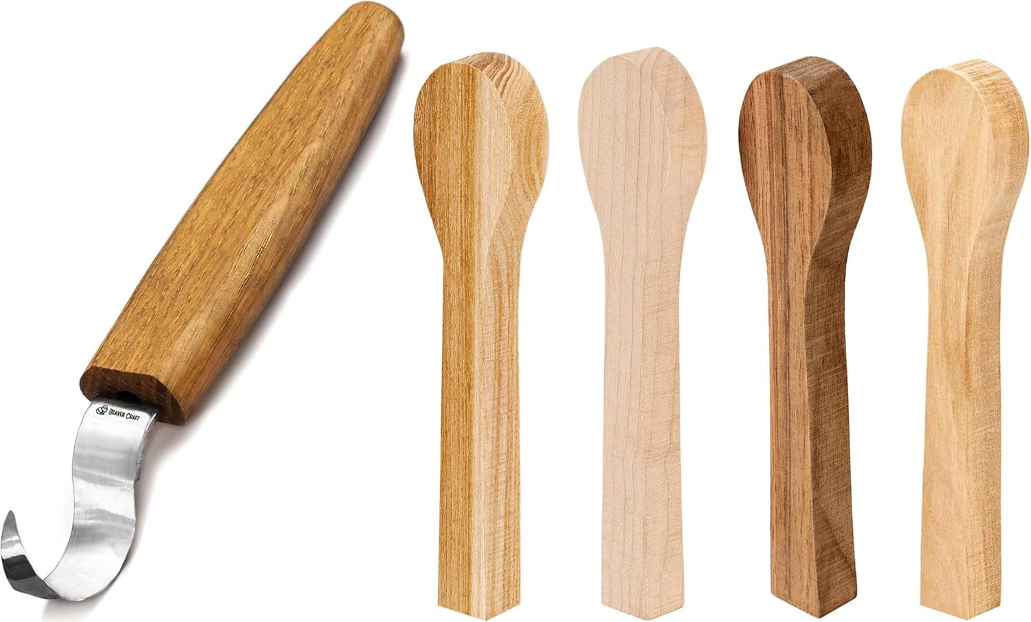 Sk1Wood Carving BB3 Spoon Carving Kit Woodcarving Spoon Blank Wood for Whittling