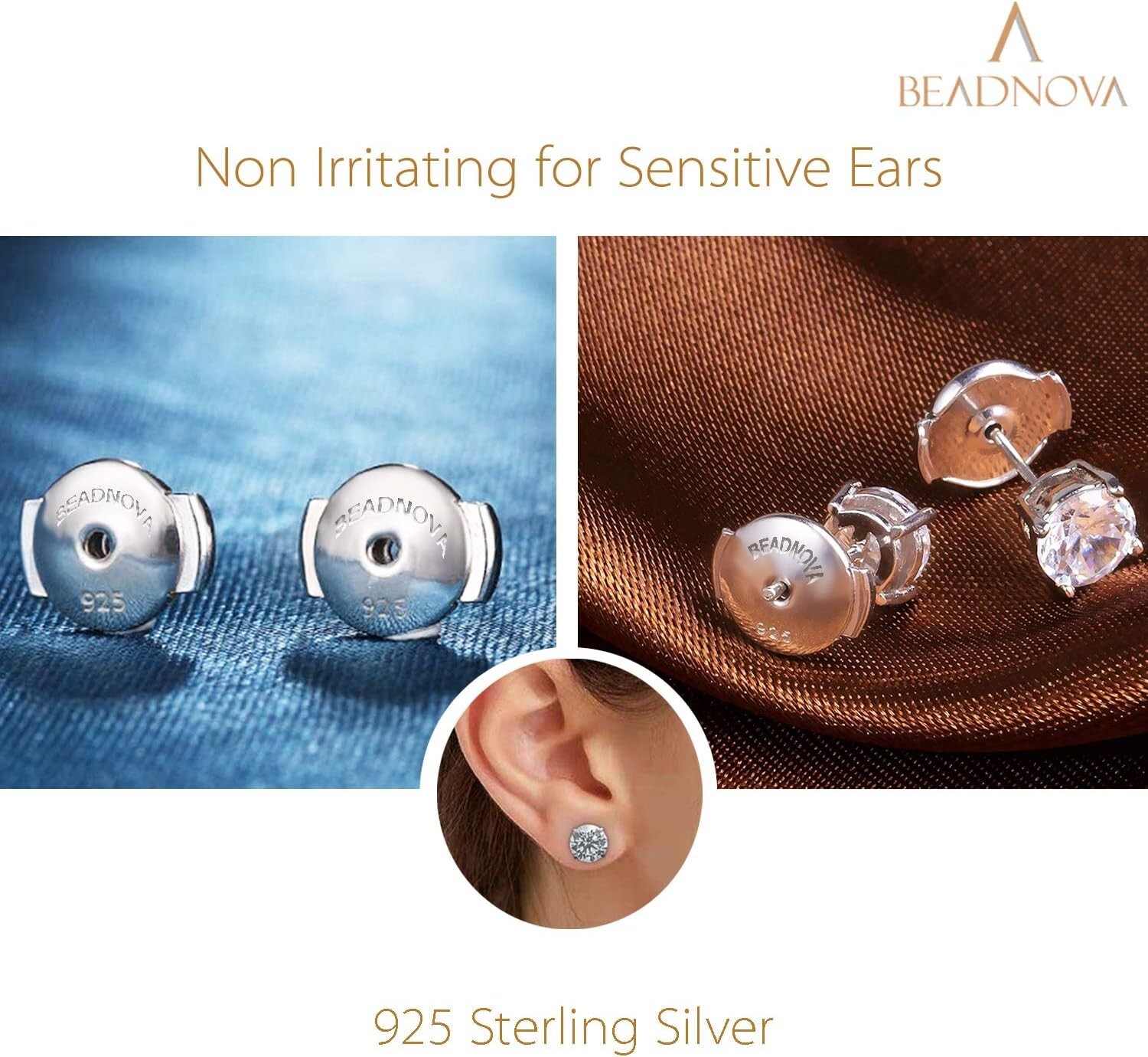 Locking Earring Backs 925 Sterling Silver Secure Earring Backs