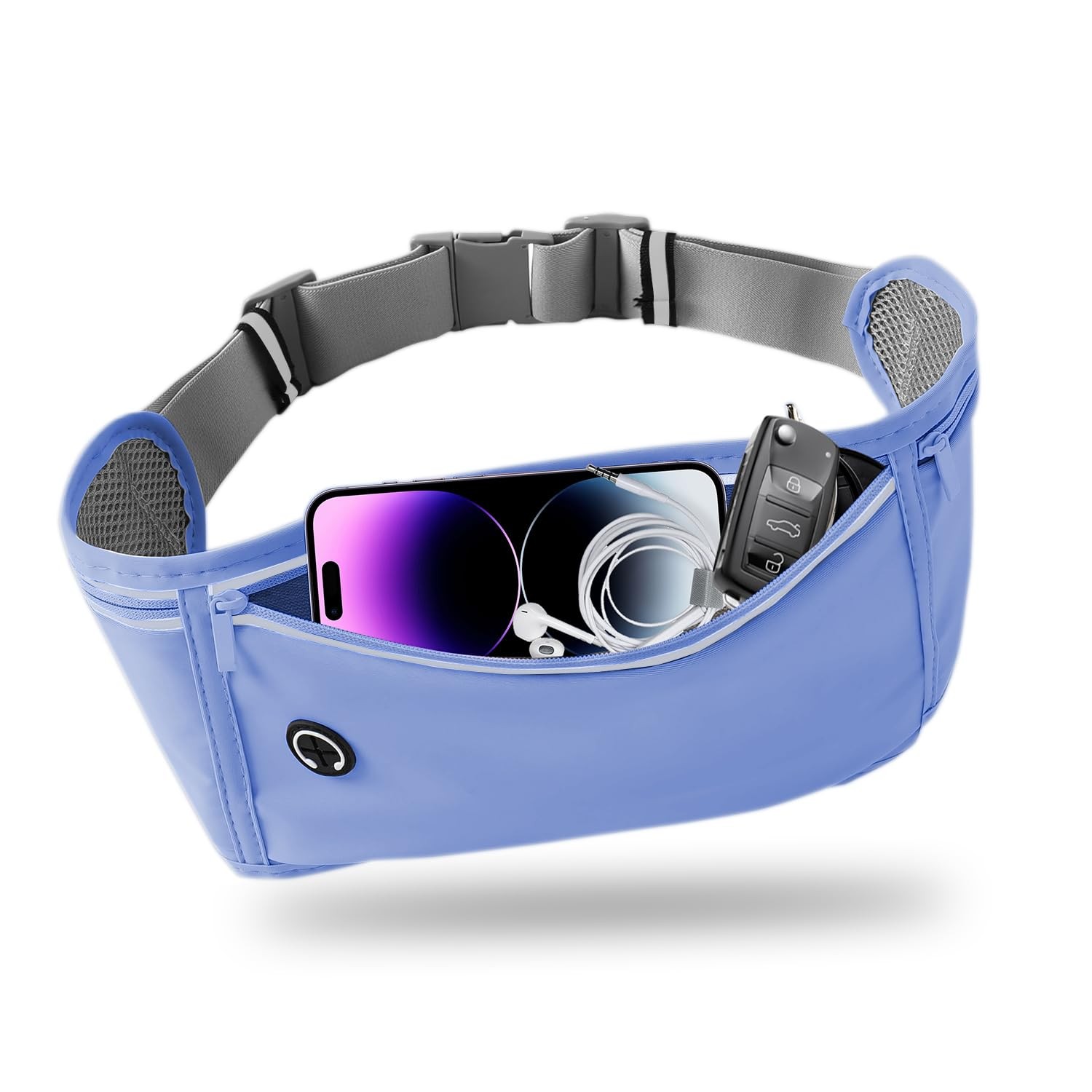 JUCURRI Slim Running Belt for Women Men,Runners Fanny Pack Phone Medium, Blue