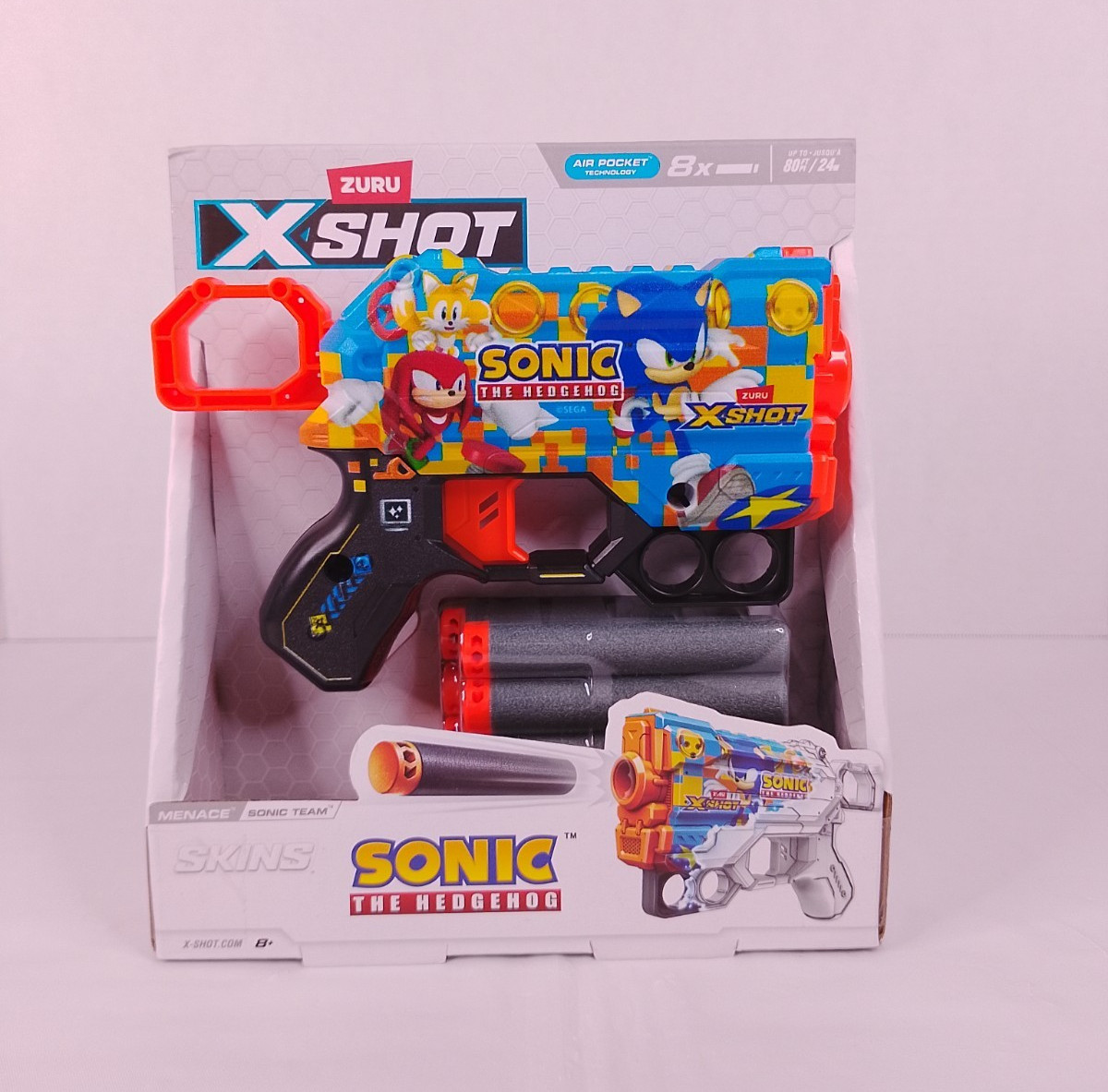 ZURU X-Shot Skins Menace Dart Blaster Sonic the Hedgehog Edition