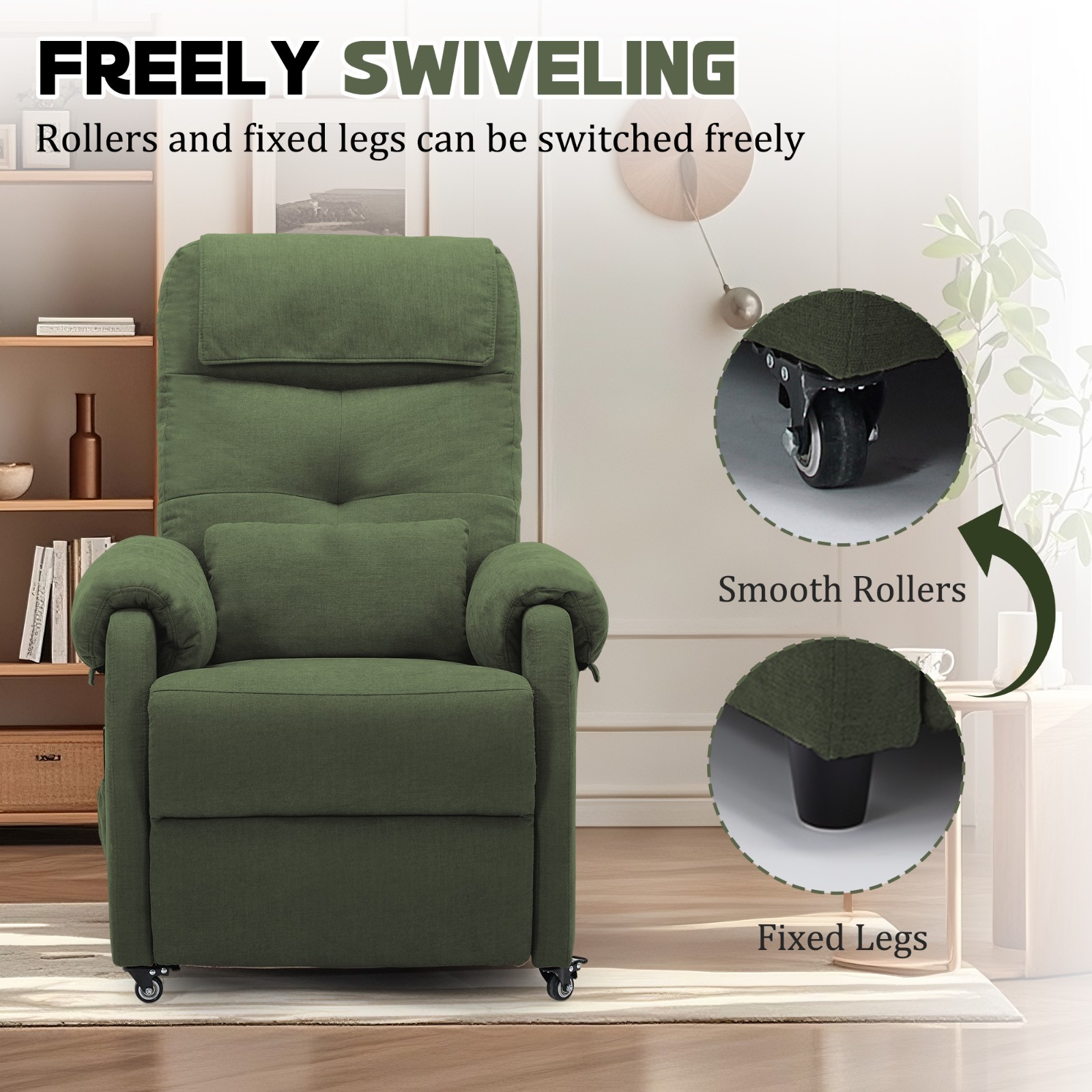 Korser Power Small Recliner Chair with Wheels and USB Ports Electric Recliner