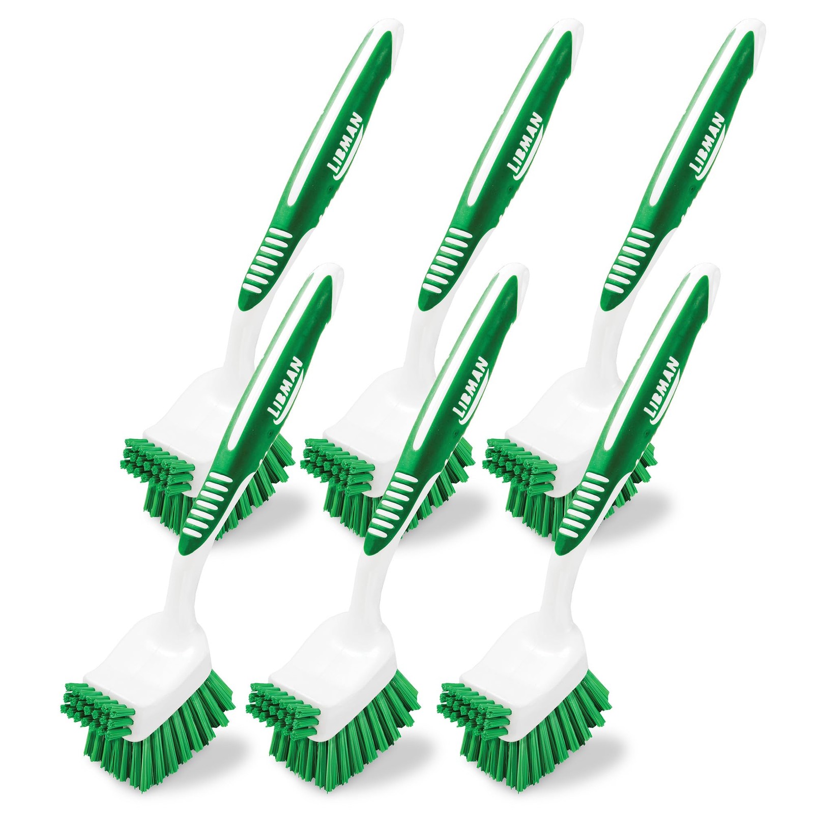 Libman Big Job Kitchen Brush | Case of 6 Green & White
