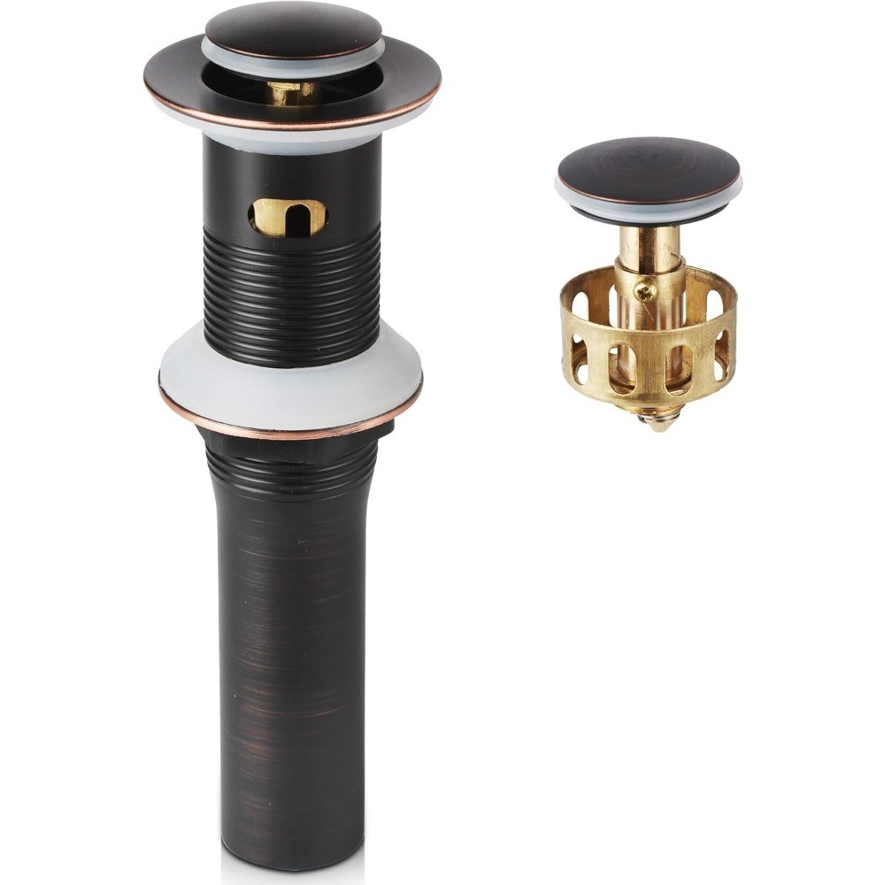 Oil Rubbed Bronze Up Drain for Vessel Sink with Overflow and Detachable