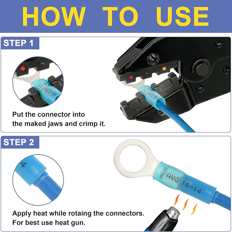 AWG 22-10 Automatic Stripper Tool and Ratchet Wire Crimper Stripper Crimp Set
