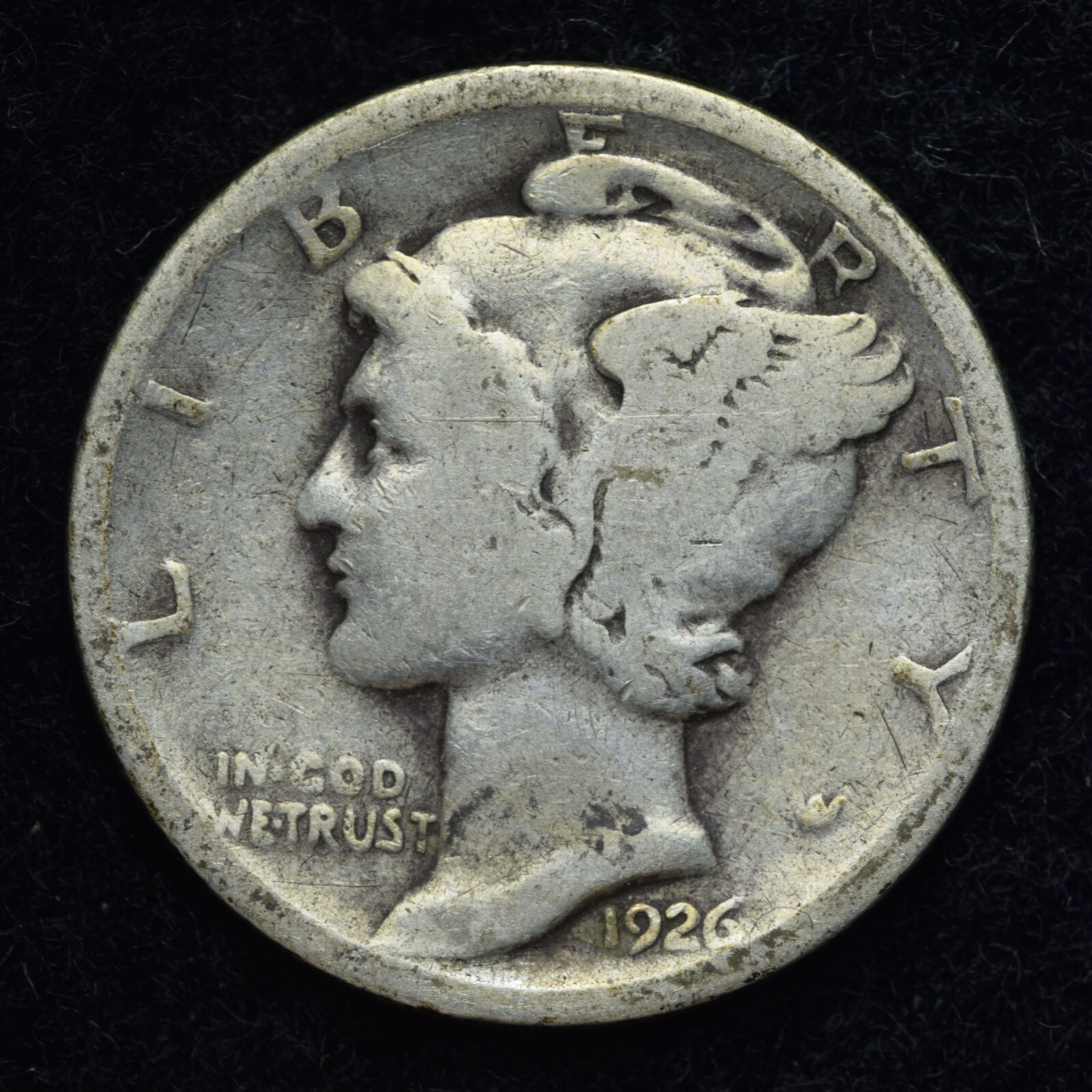 1926-D Mercury Silver Dime GOOD / VG FREE SHIPPING