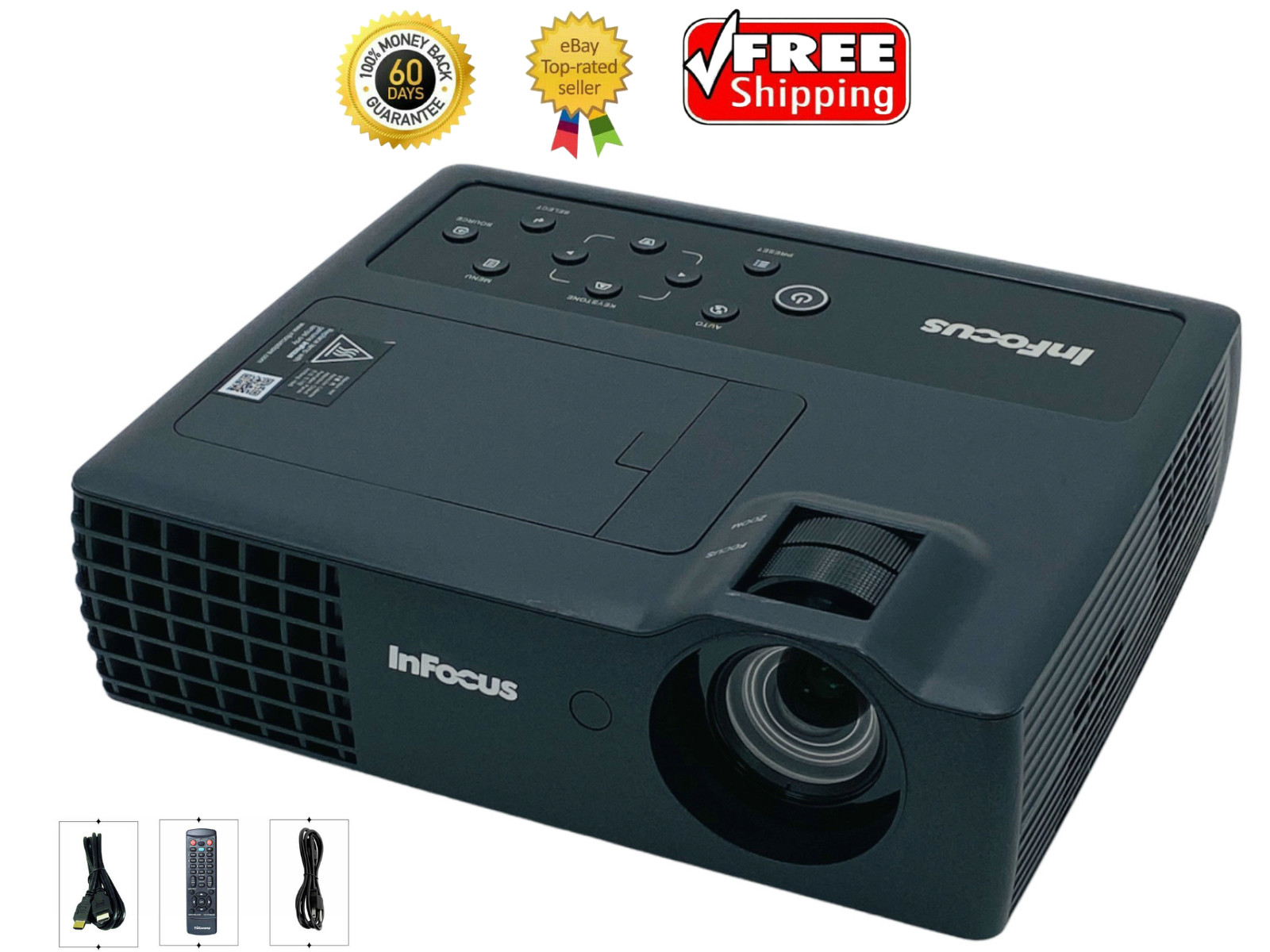 InFocus IN1116 DLP Projector Portable Cinema Full HD 3D 1080p HDMI w/Remote