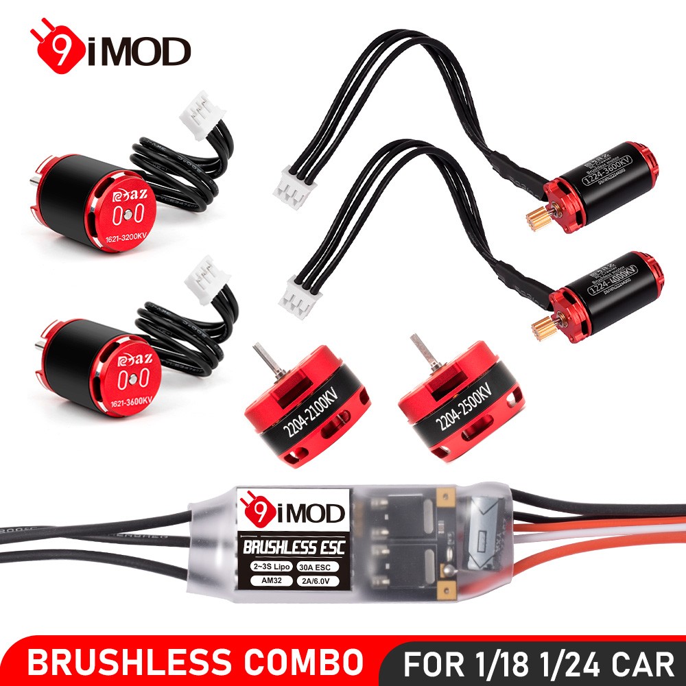 9IMOD Outrunner Brushless Motor 30A ESC Combo For RC 1/18 1/24 SCX24 TRX4M Cars