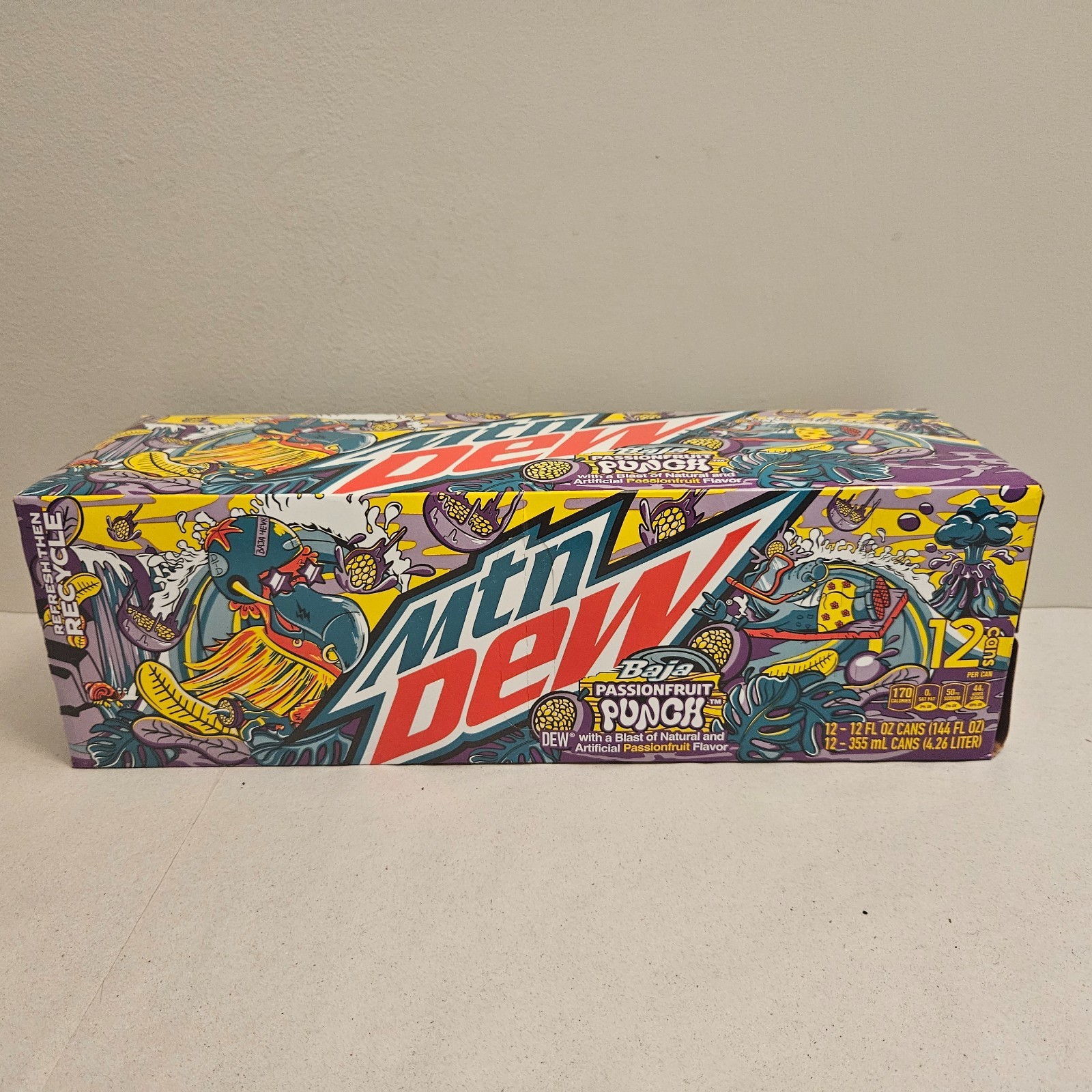 Mountain Dew Baja Passionfruit Punch 12 Pack Cans 2023 Factory Sealed