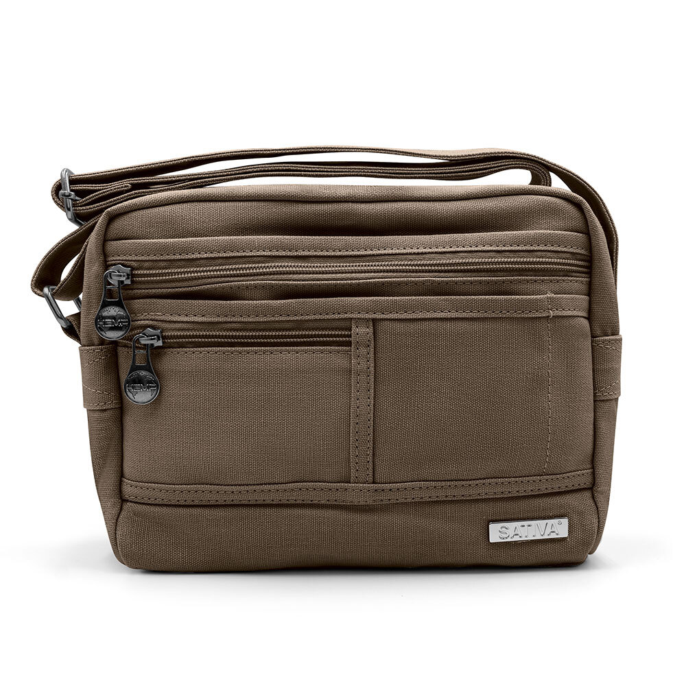 Hemp Smart Shoulder Bag by Sativa Bags-Dark Brown