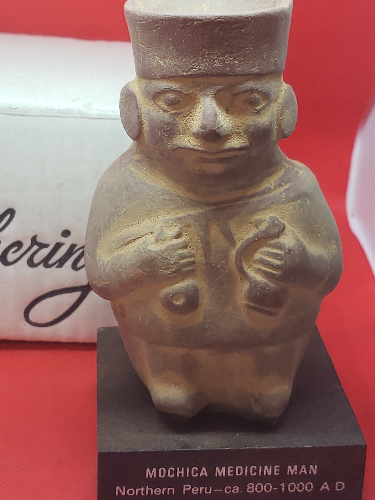 VINTAGE ORIGINAL MOCHICA MEDICINE MAN TINACTIN SCHERING ADVERTISING STATUE-NICE