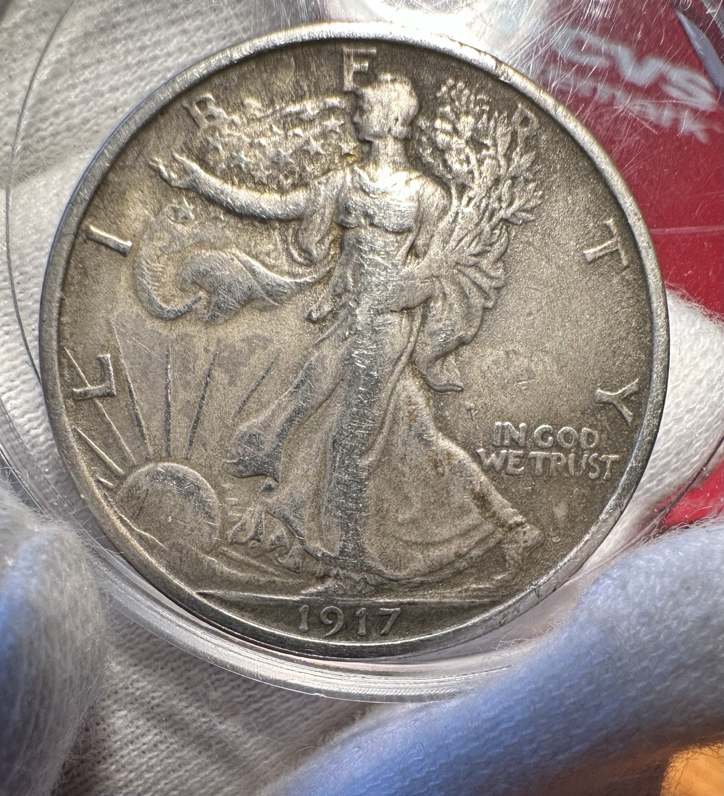 1917 S Reverse Walking Liberty Half Dollar EF XF Extremely Fine Details