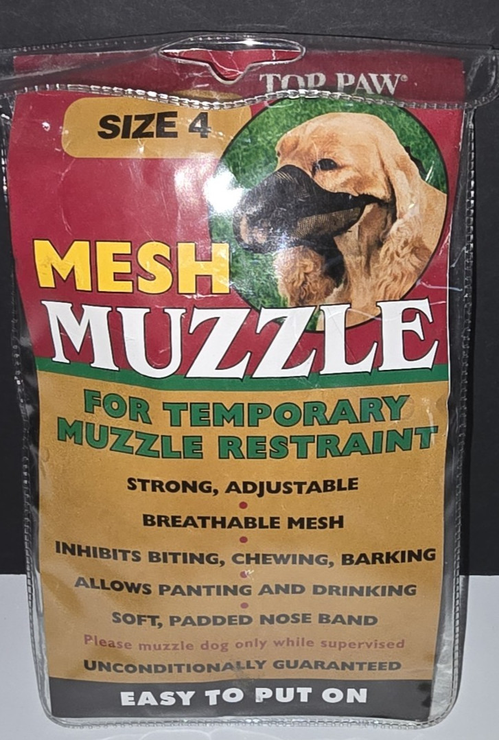 Adjustable Dog Mesh Muzzle NEW Size 4 24-48lbs Inhibits Biting Chewing Barking