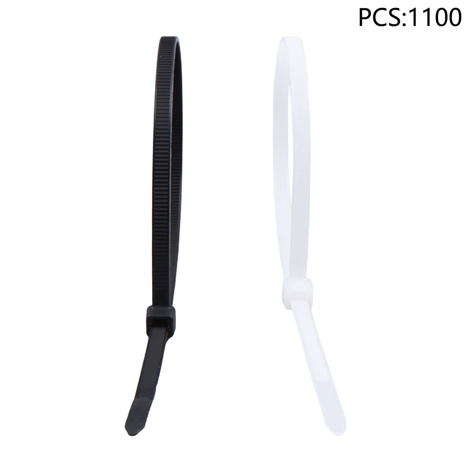 Nylon Self-locking Cable Ties 12" 50 lbs — 1000-Pack Black, 100-Pack White