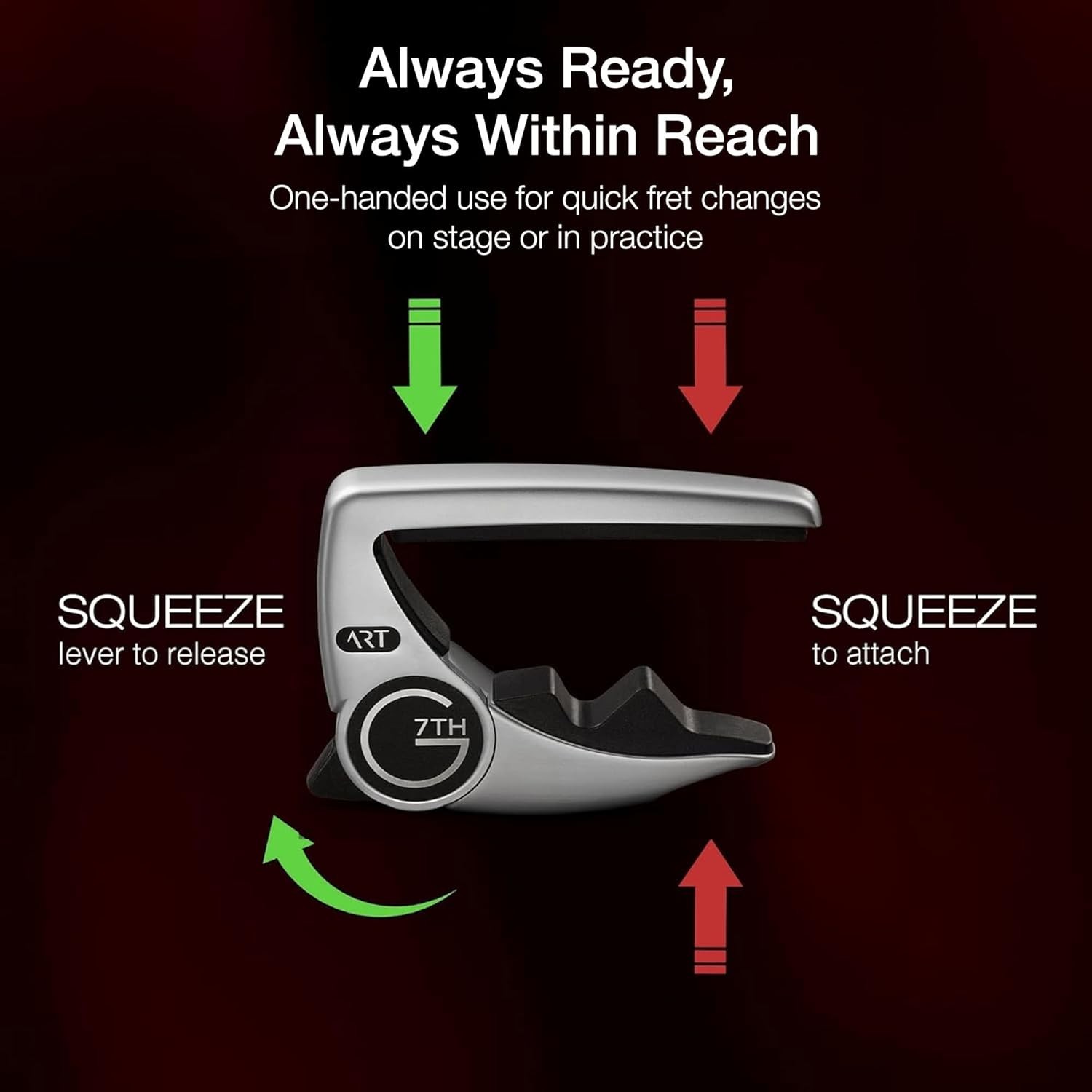 Guitar Capo - Steel String Silver - Adaptive Radius Tech