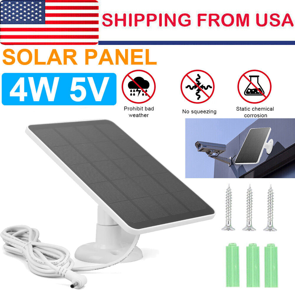 4W/5V Solar Panel For Outdoor Ring Spotlight Camera Security Cam Battery Charge
