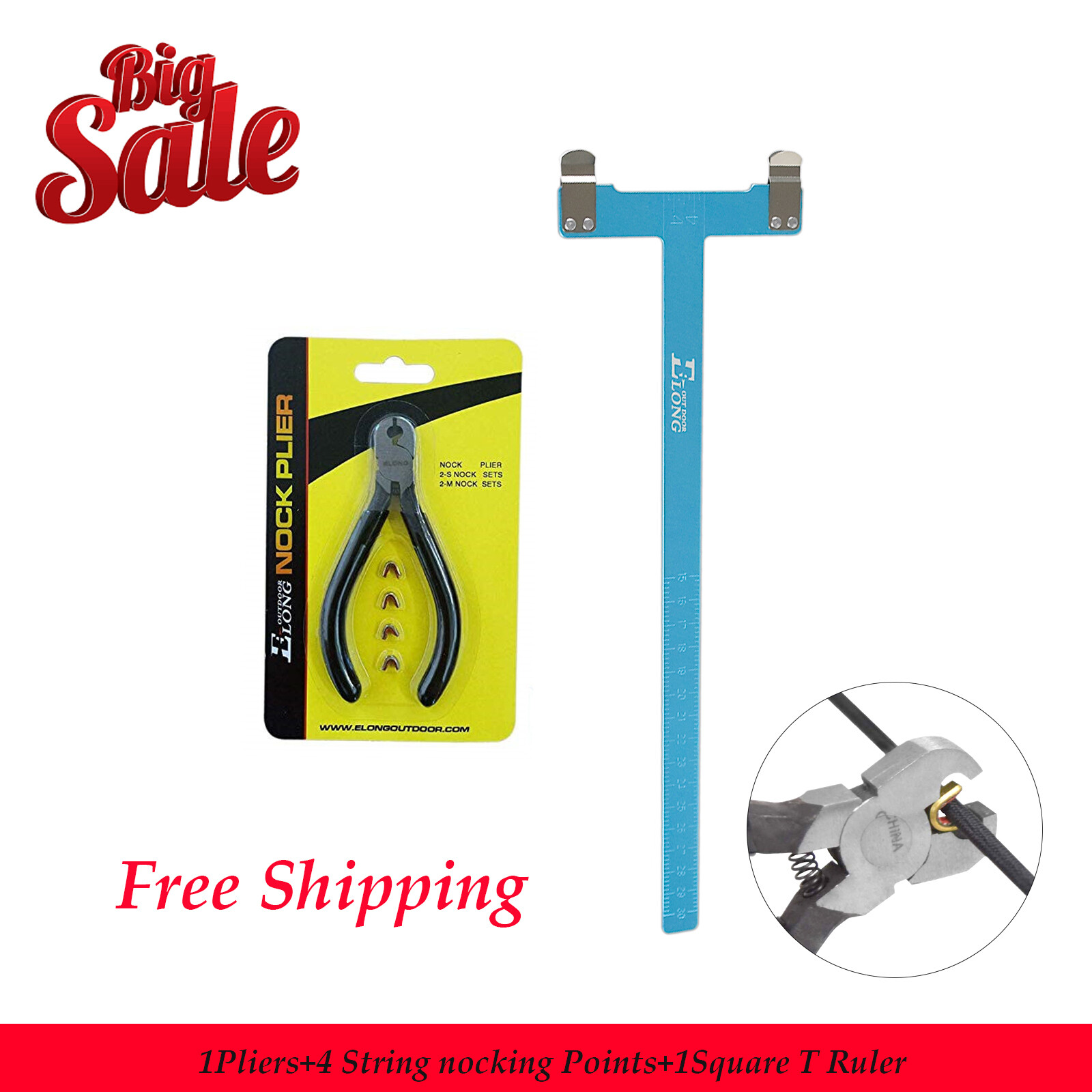 Archery Recurve bow Tools Set Brass Clip Pliers  T Square Ruler Arrow Rest