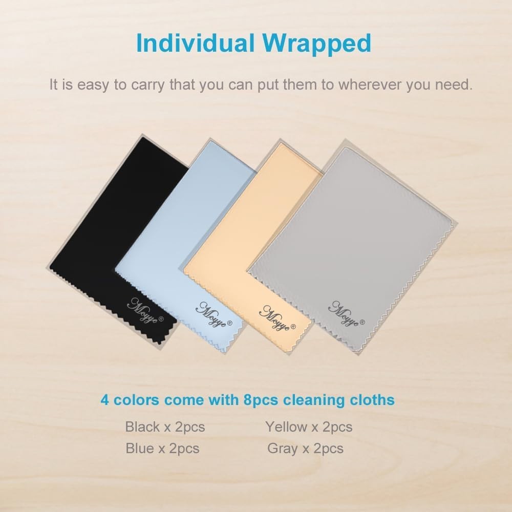 Versatile 8 PCS Microfiber Lens and Screen Cleaning Cloths - Washable & Reusable