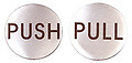 CRL RPP2PS Polished Stainless 2" Round Push/Pull Set - Etched Stainless Steel