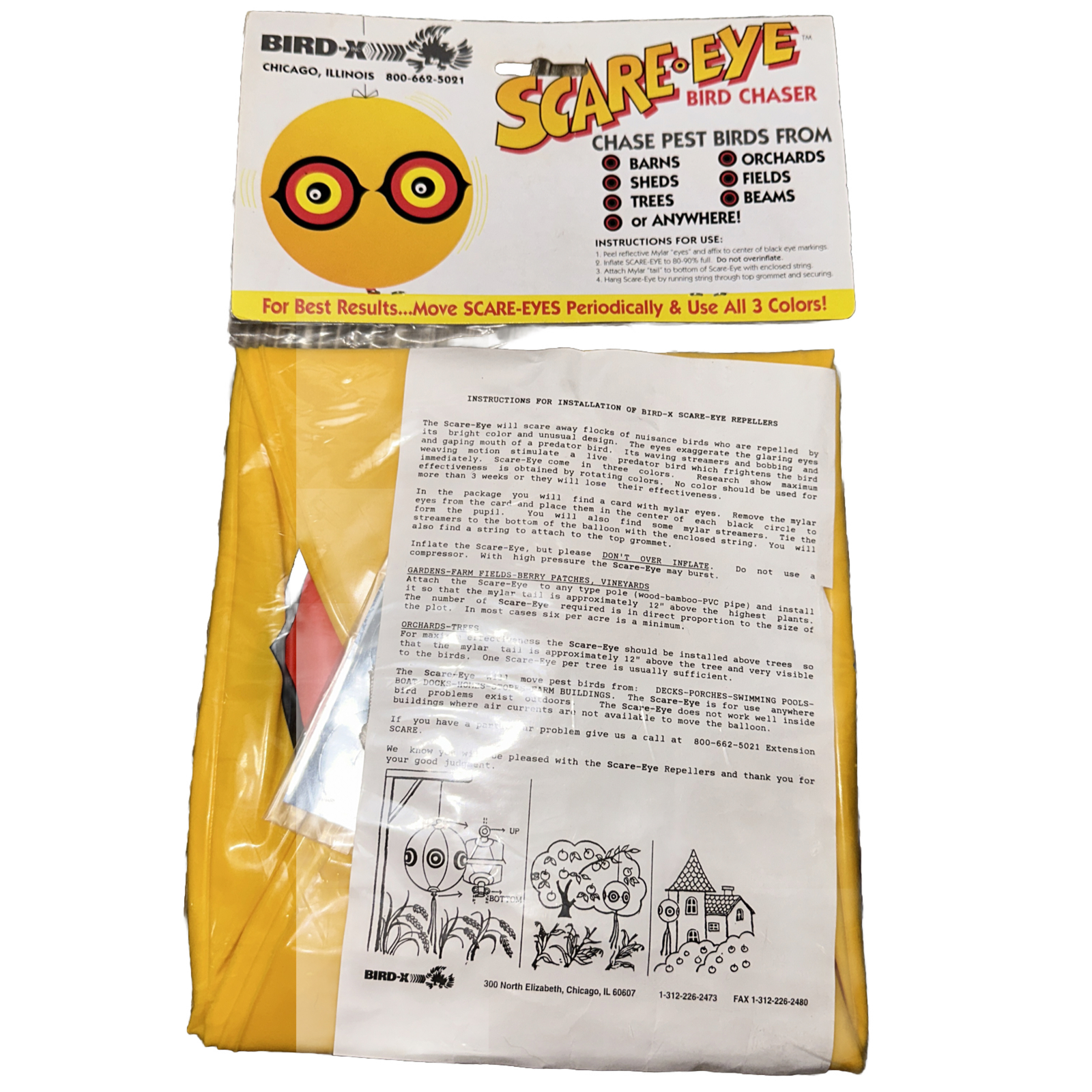 Bird- X Scare Eye Bird Chaser Stop Bird Damage