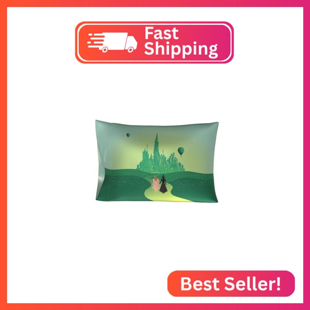 Wicked Elphaba and Glinda Beauty Silky Satin Standard Pillowcase Cover 20x30 for