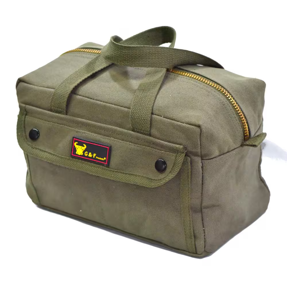 11 In. Government Issued Style Mechanics Heavy-Duty Tool Bag in Olive