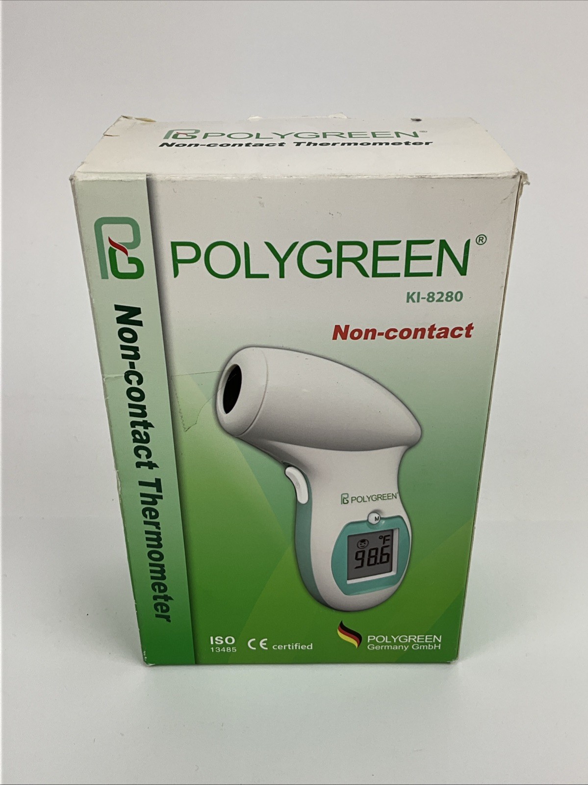 Polygreen Non-Contact Digital Thermometer for Adults/Kids, °F/°C Infrared - 8B