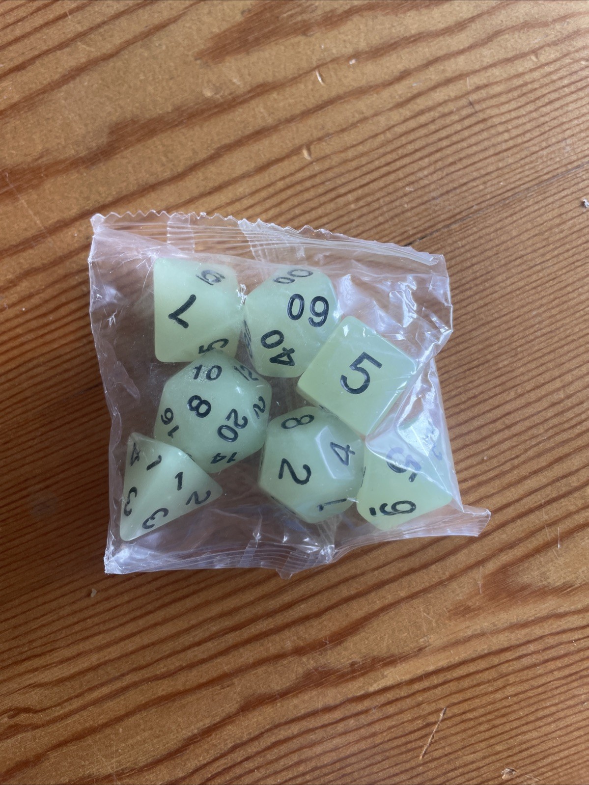 Glow In The Dark Dice Set Poly RPG DnD Dungeons & Dragons (Set Of 7) (15)
