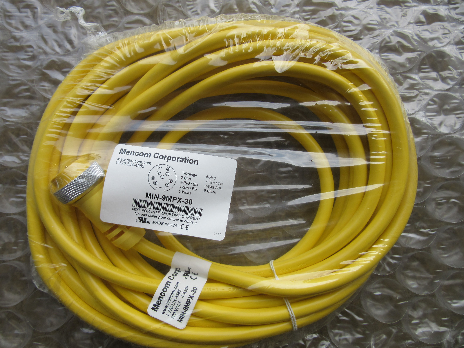 Mencom MIN-9MPX-30 Cable Assembly 9-Pin Male M1N-9MPX-30 NEW!!!! Free Shipping