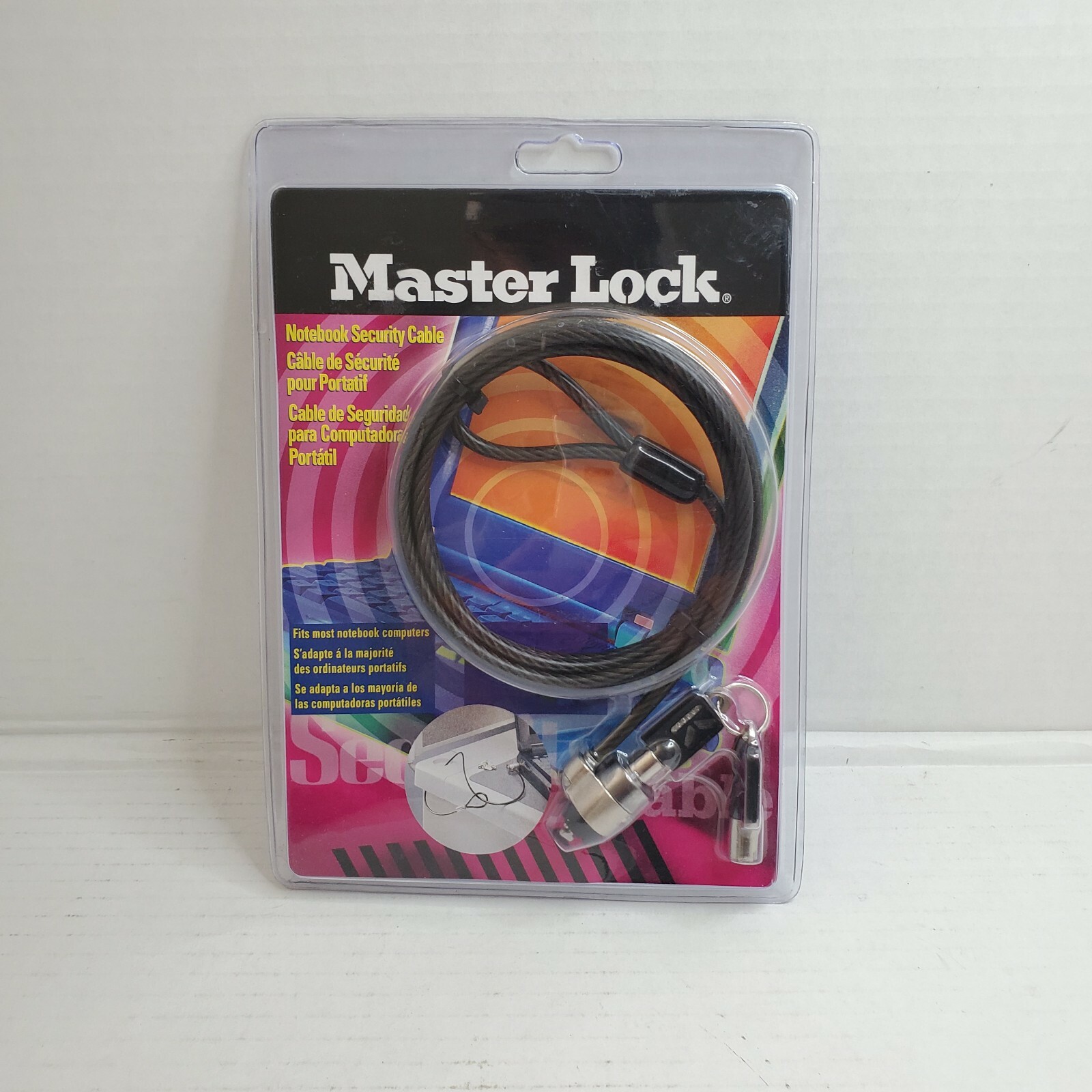 Master Lock Kensington Universal Notebook Security Cable Lock Computer #64030