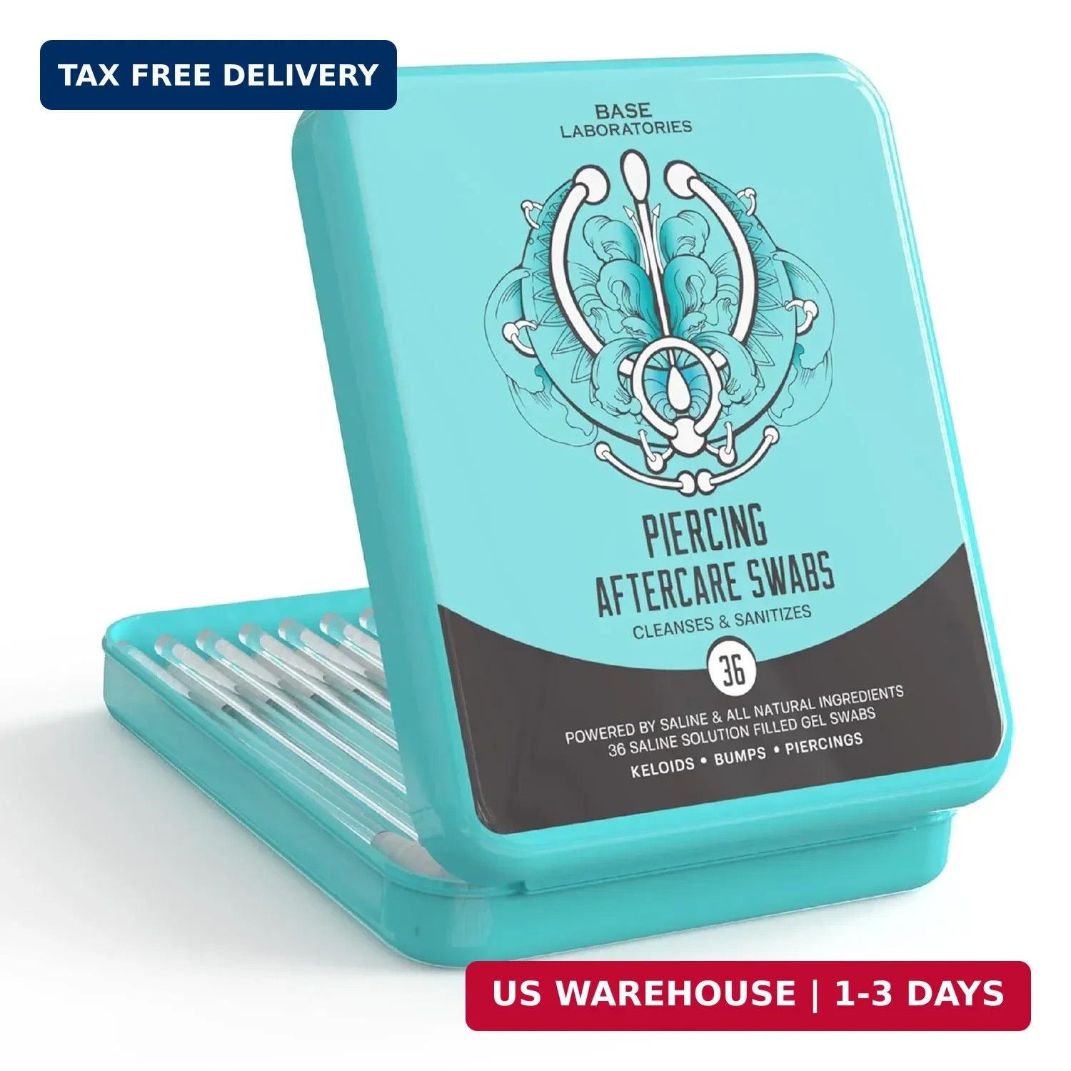 Base Labs Keloid Bump Removal Gel Swabs | Piercing Aftercare Gel Swabs for Pierc