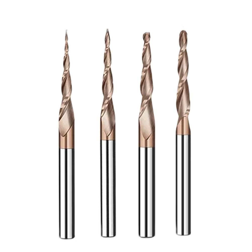 Ball Nose End Mill Router Bits H Si Coated Carbide 6 35mm Shank 2 Flutes