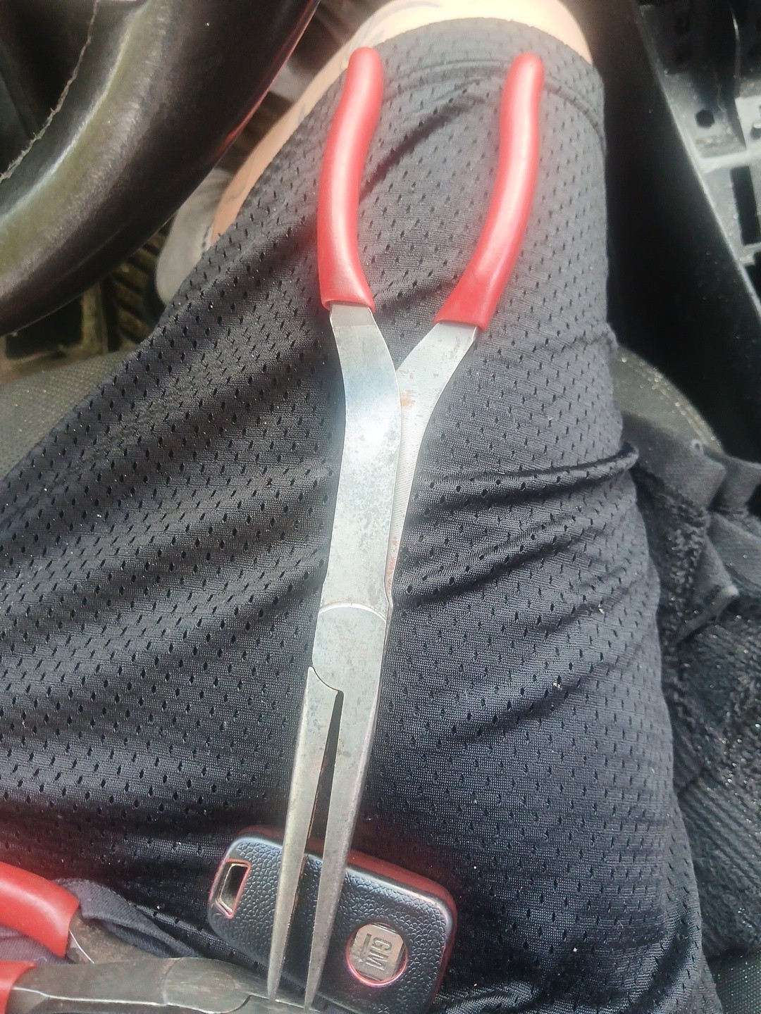 Vintage Snap On 11" Long 911BCP Straight Red Soft Grip Needle Nose Pliers NICE!