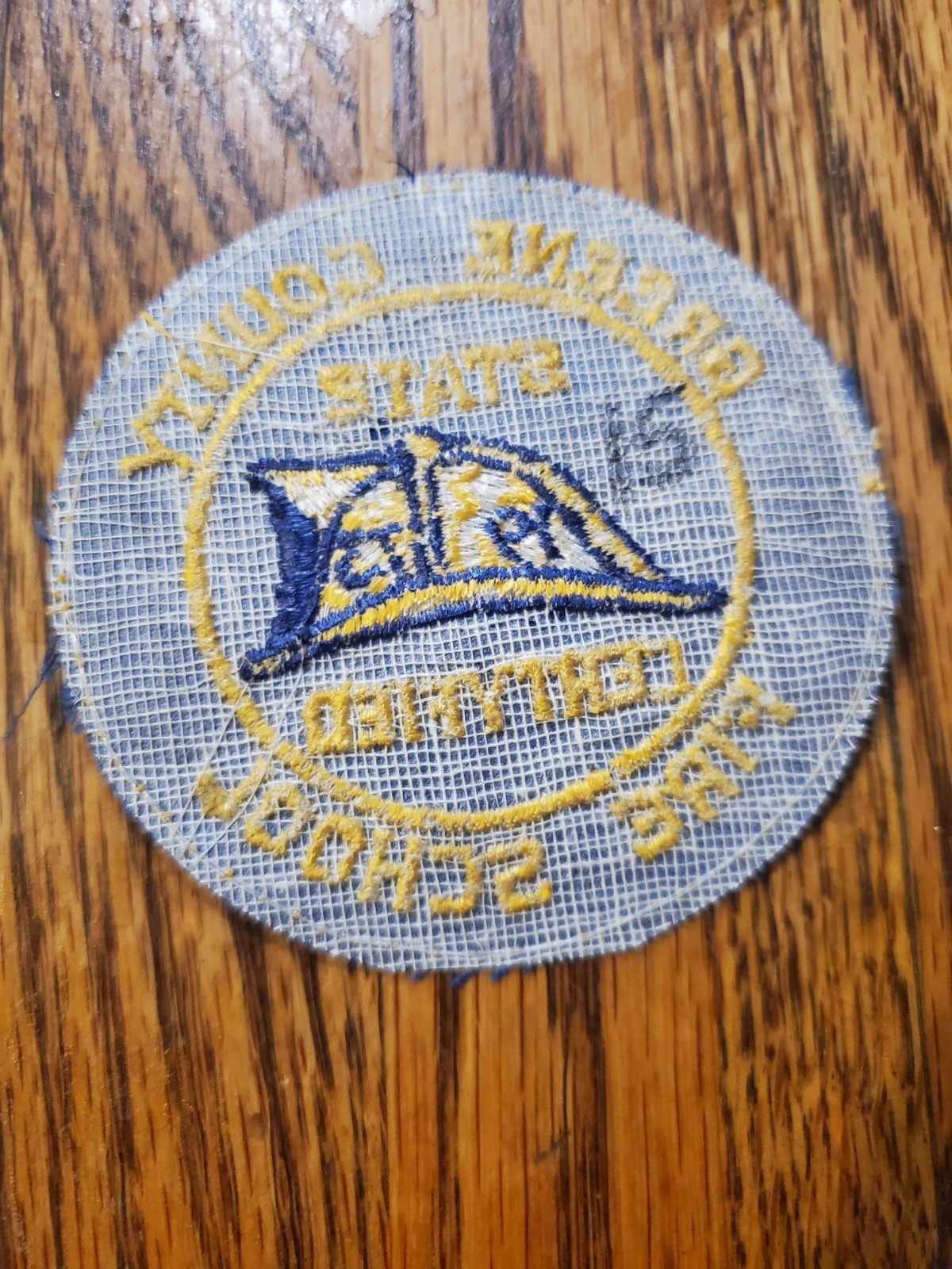 Vintage Greene County State Certified Fire School shoulder patch from 1975.