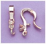 2mm Round Silver Accented Dangle Clasp Enhancer Bail