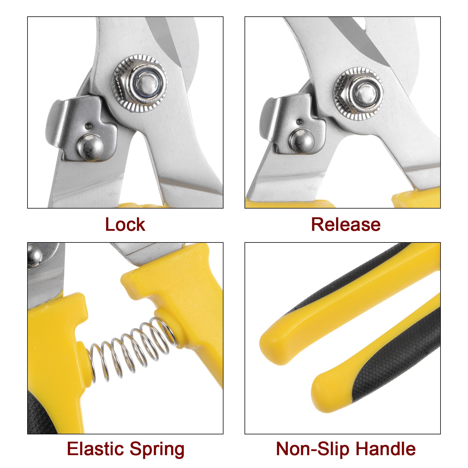 2pcs 8" Curved Industrial Scissors with Black Yellow Handle