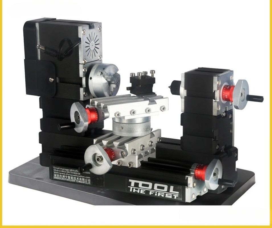 High-Power 60W Miniature Metal Rotary Lathe Model-Making Teaching Instrument