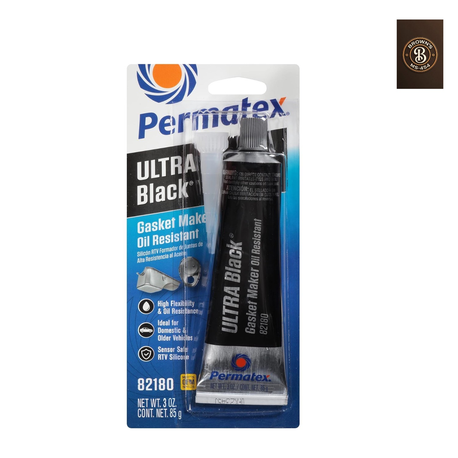 Ultra Black Maximum Oil Resistance RTV Silicone Gasket Maker, Sensor Safe and...