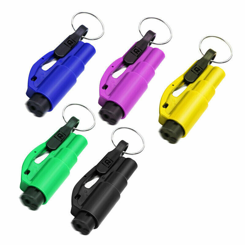 Emergency Window Glass Hammer Car Breaker Tool& Belt Cutter Key Chain 5PCS