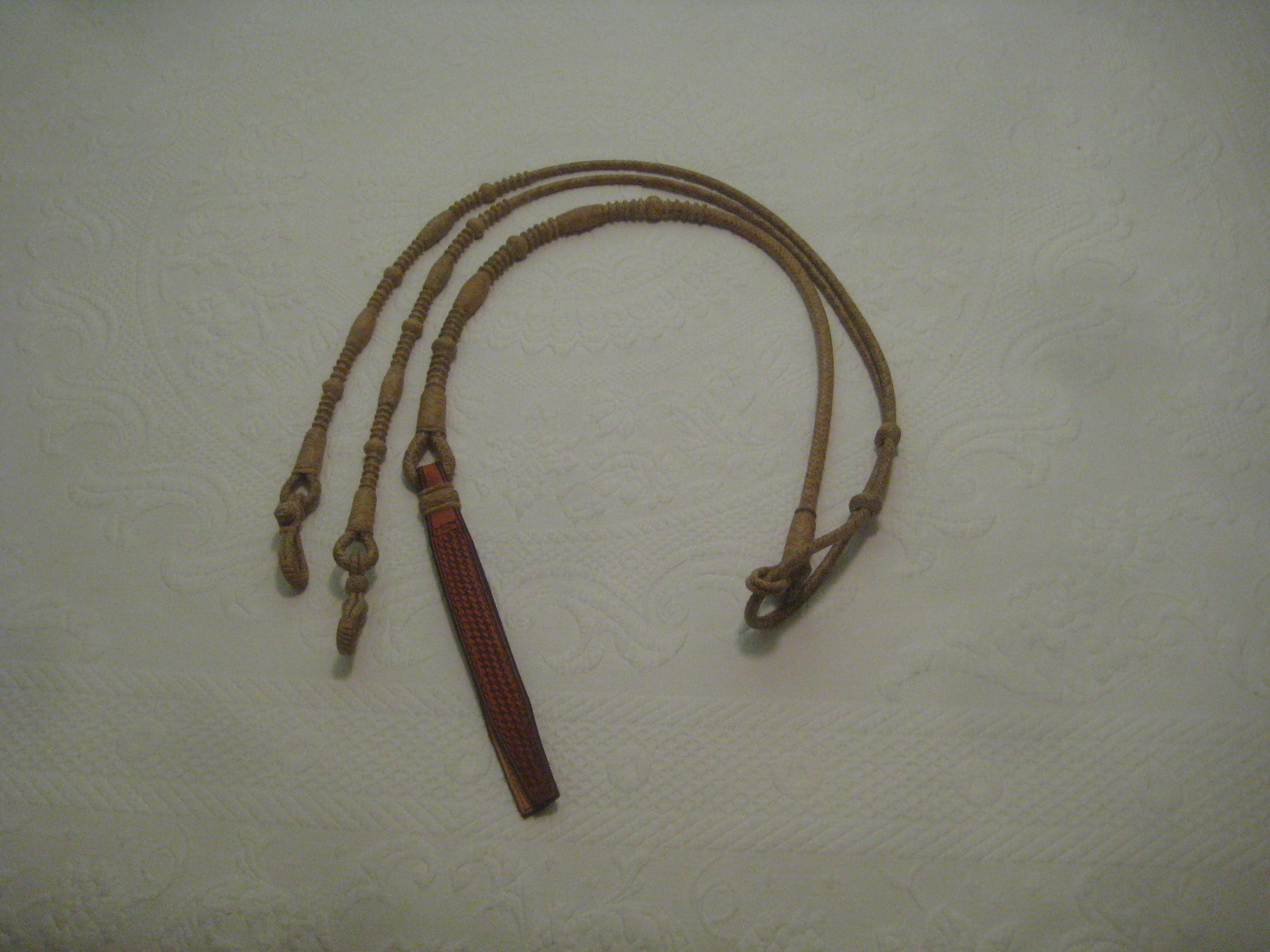 Romal Reins -California Style - 12 plt. Regular 48" with rein connectors Rawhide