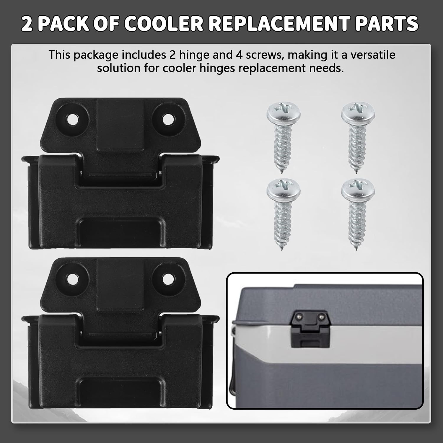 Essential Replacement Parts: Igloo Cooler Hinge Set for 25, 52, 72 Qt Models