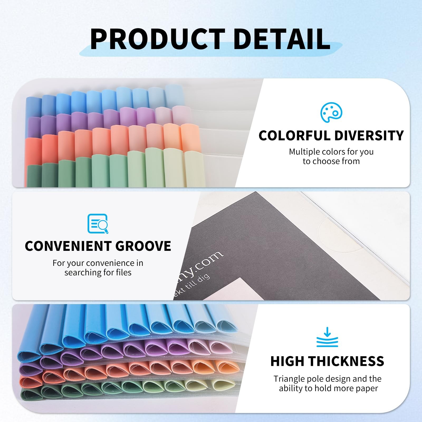 10 Pack, Clear Report Covers with Sliding Bar, 50-Capacity – Presentation Fol...